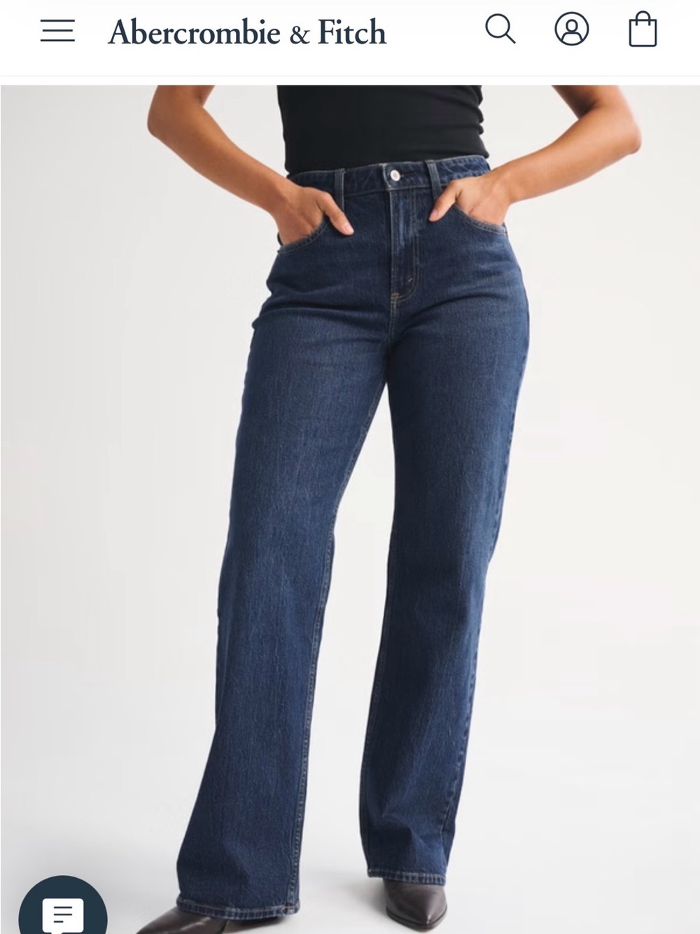 Abercrombie & Fitch Women's High-Rise Wide-Leg Jeans - Dark Indigo